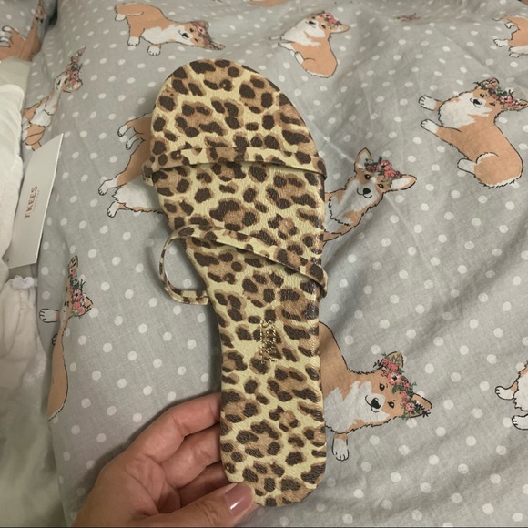 New Tkees x Madewell Gemma leather leopard print sandals Size 7 - Picture 8 of 8